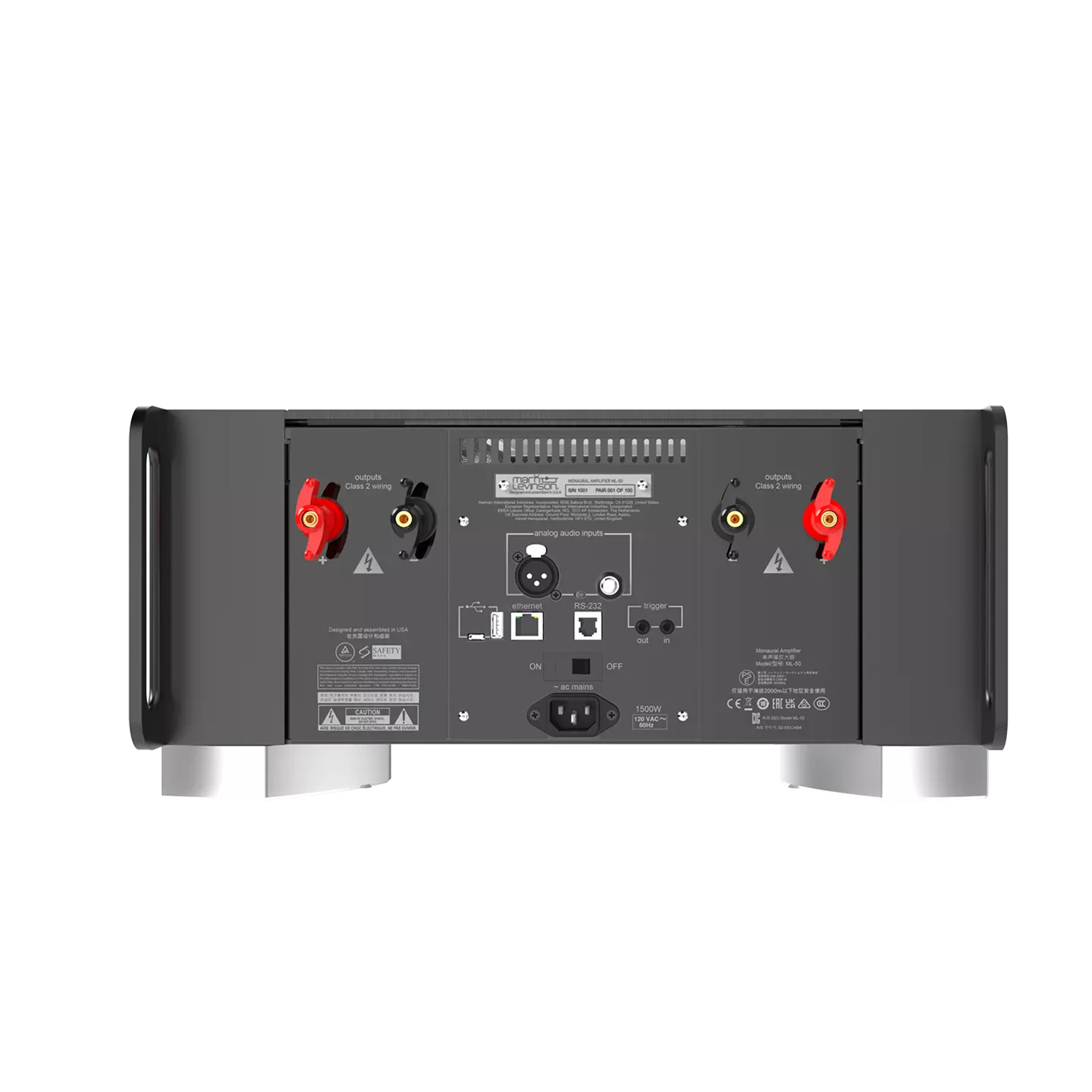 ML-50 - Black - Limited-edition Monaural Amplifier - Back